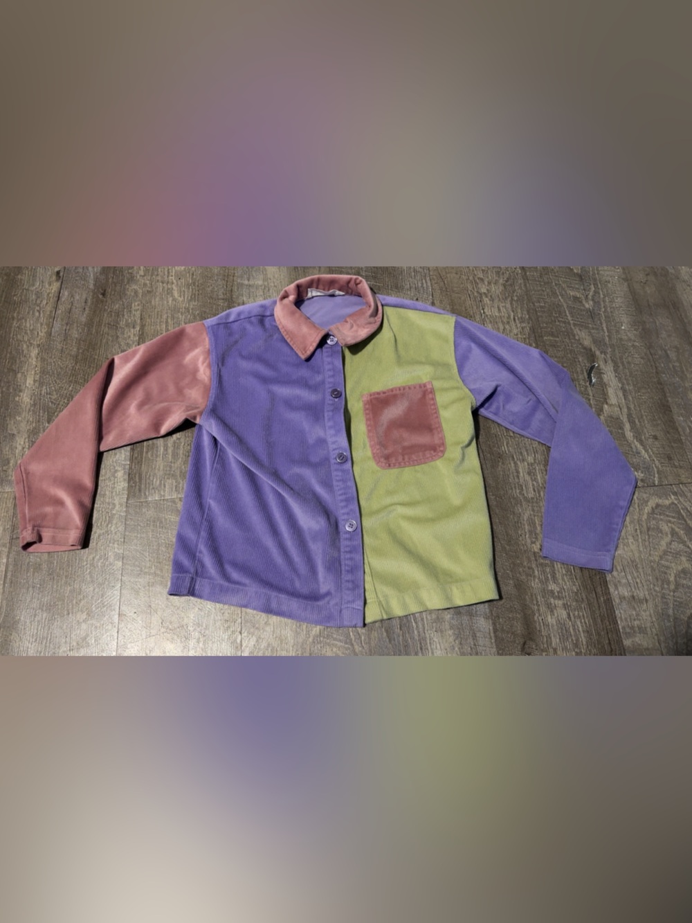 8 Evsie girls pink purple green button up